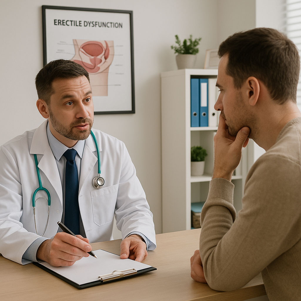 Tadalafil treatment consultation with a urologist in clinic